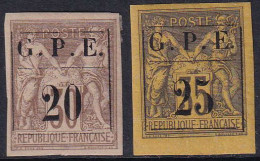 Guadeloupe N°1 /2 2 Valeurs Qualité:* Cote:175 - Ongebruikt
