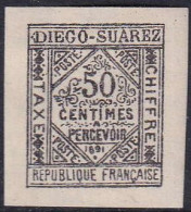 Diego-Suarez N°2 50c Noir Qualité:* Cote:340 - Ongebruikt
