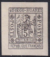 Diego-Suarez N°10 5c Gris-noir Qualité:* Cote:420 - Ongebruikt