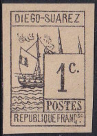 Diego-Suarez N°6 1c Gris-noir Qualité:* Cote:1415 - Ongebruikt