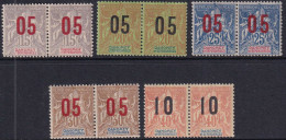 Dahomey N°35 Aa/36Aa/37Aa/38Aa/39Aa Chiffres Espacés Tenant à Normal 5 Valeurs Qualité:* Cote:220 - Nuovi