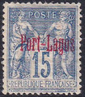 Port-Lagos N°3 A Surcharge Rouge Qualité:* Cote:160 - Ongebruikt