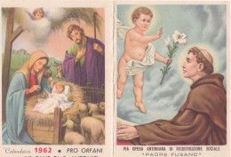 Calendarietto - Pia Opera Antoniana Di Ricostruzione Sociale - Padre Fusano - Roma - Anno 1962 - Formato Piccolo : 1961-70