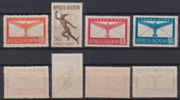 Argentina Mi# 517-20 ** MNH Airmail 1945 No Watermark - Ongebruikt