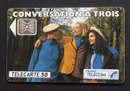23/  Télécarte France Télécom - Conversation à Trois (50 Unités) - Operatori Telecom