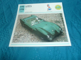 1956-1958 - Voitures De Sport - Lotus 11 - Moteur 4 Cylindres, 1 Arbre à Cames - Grande-Bretagne - Fiche Technique - - Le Mans