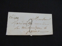 Collection Spécialisée Basses Pyrénées Précurseur 64 Cambon Pour Paris 05/01/1849 Partie De Lettre - Non Classés