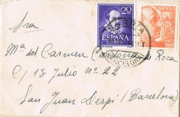 58561. Carta SARRIA (Barcelona) 1954. Tamaño Tarjeta Visita - Briefe U. Dokumente