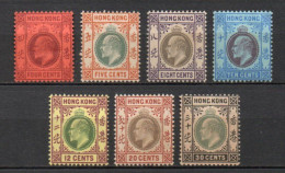 - HONG KONG - 7 Timbres Neufs * MH EDOUARD VII (filigranes A IDENTIFIER) - Cote Minimum 185,00 € - - Neufs