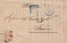 LETTRE. ESPAGNE. 231 DEC67. BARCELONA. D.CLEMENTE BONSOMS. 12c. Yv 88. POUR TAIN. PD. 5. TARRAGONA. LE PERTUIS 4 - Briefe U. Dokumente