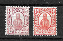 Turks & Caicos 1901-11 Mint Mounted, Wmk Crown CA, Sc# ,SG 115-116 - Turks & Caicos (I. Turques Et Caïques)