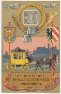 Postal Stationery Germany 1921 Philatelic Day Nurnberg - Bayern - Mail Coach - Autres & Non Classés