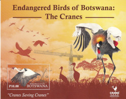 2019 Botswana The Cranes Endangered Birds  Souvenir Sheet   MNH - Botswana (1966-...)