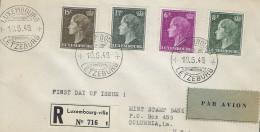 Timbres > Europe > Luxembourg > Luxemburg > Poste Aérienne > Lettre Recommandé 1949 Vers Columbia , La.  U.S.A. - Gebraucht