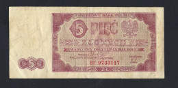 NARODOWY BANK POLSKY - POLONIA - POLAND   5 ZLOTYCH 01/07/1948 P135 RARA - Pologne