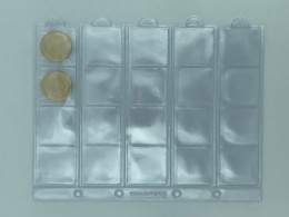 LOT DE 10 FEUILLES NUMISMATIQUES A TIRETTE - 20 CASES DE 41x40mm POUR DIVERS - Materiale