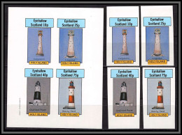 81658 Eynhallow Scotland Ecosse Bloc + Série Phares Holy Island Lighthouse Non Dentelé Imperf ** MNH 1982 - Lighthouses