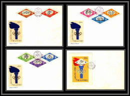 81645 Romana Roumanie N°2032/2039 + Bf 58 Fdc Cover Lettres Jeux Olympiques Olympic Games Tolyo 1964 Non Dentelé Imperf - Summer 1964: Tokyo