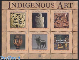 United Nations, New York 2004 Indigenous Art 6v M/s, Mint NH, Nature - Cattle - Art - Ceramics - Sculpture - Porcelain