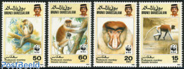 Brunei 1991 WWF, Monkeys 4v, Mint NH, Nature - Monkeys - World Wildlife Fund (WWF) - Brunei (1984-...)