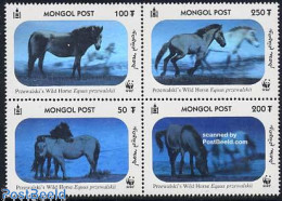 Mongolia 2000 WWF, Horses, Holograms 4v [+], Mint NH, Nature - Various - Horses - World Wildlife Fund (WWF) - Holograms - Hologrammes