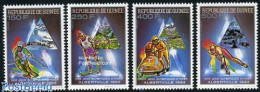 Guinea, Republic 1990 Olympic Games Albertville 4v, Mint NH, Sport - (Bob) Sleigh Sports - Olympic Winter Games - Skat.. - Winter (Other)