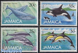 Jamaica 1988 Whales And Dolphins 4V, Mint NH, Nature - Sea Mammals - Jamaique (1962-...)