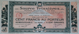 Source Teissières  - Docteur  Reygasse & Ses Fils - Obligation De 100 Francs Au Porteur (1933) Aurilac - Other & Unclassified