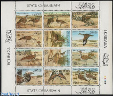 Bahrain 1990 Birds 12v M/s, Mint NH, Nature - Birds - Bahreïn (1965-...)
