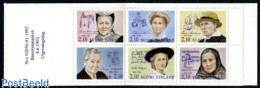 Finland 1992 Famous Women 6v In Booklet, Mint NH, History - Women - Stamp Booklets - Art - Handwriting And Autographs - Ungebraucht