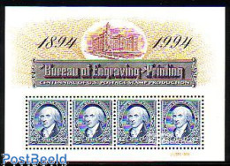 United States Of America 1994 Printing Bureau S/s, Mint NH, Stamps On Stamps - Art - Printing - Ongebruikt