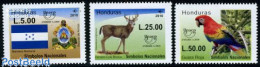 Honduras 2010 UPAEP 3v, Mint NH, History - Nature - Coat Of Arms - Flags - Birds - Deer - Parrots - U.P.A.E. - Honduras