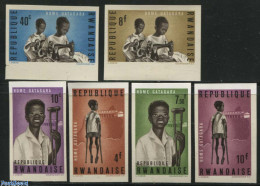 Rwanda 1964 Disabled Children 6v Imperforated, Mint NH, Health - Various - Textiles - Textile
