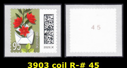 !a! GERMANY 2025 Mi. 3903 MNH SINGLE (w/backs.-# 45) Coil (self-adhes.) - World Of Letters: Envelope W/ Orange Milk Star - Ongebruikt