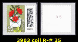 !a! GERMANY 2025 Mi. 3903 MNH SINGLE (w/backs.-# 35) Coil (self-adhes.) - World Of Letters: Envelope W/ Orange Milk Star - Ongebruikt