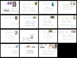 95900 - Lot De 15 Courriers Lettres Enveloppes De L'année 2018 Divers Affranchissements En EUROS - Briefe U. Dokumente