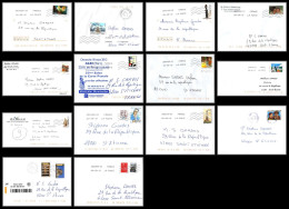 95733 - Lot De 15 Courriers Lettres Enveloppes De L'année 2019 Divers Affranchissements En EUROS - Briefe U. Dokumente