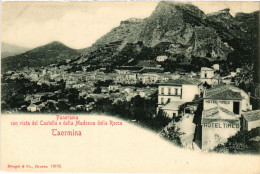 Delcampe - CPA TAORMINA Panorama, Con Vista Del Castello ITALY (494633) - Messina