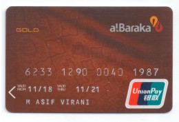 USED COLLECTABLE CARD AL BARAKA UNIONPAY CARD  (19 ) - Credit Cards (Exp. Date Min. 10 Years)