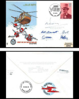 1146 Lettre Airmail Cover Grande Bretagne Great Britain Helicoptere Helicopter Blue Imps 1975 Signé (signed) Pilots - Helicopters