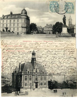 12  DECAZEVILLE    PLACE CABROL & HOTEL DE VILLE  -  LOT 2 CARTES ANCIENNES - Decazeville