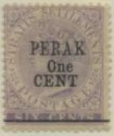 MALAISIE - PERAK  - Straits Settlements Surimprimé « PERAK ONE CENT » Et Barre - Perak