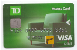 USED COLLECTABLE CARD TORONTO DOMINION BANK DEBIT VISA CARD   (19 ) - Credit Cards (Exp. Date Min. 10 Years)