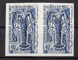 94021a Y&t N°181 Palinurus Regius Langouste Lobster 1964 Mauritanie Essai Proof Non Dentelé Imperf Paire ** MNH - Crustacés