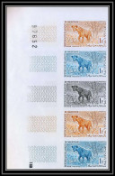 94009 Y&t N°165 Hyena Hyène Animaux Animals 1963 Mauritanie Essai Proof Non Dentelé Imperf Bande De 5 ** MNH - Félins