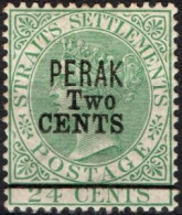 MALAISIE - PERAK  -  Straits Settlements Surimprimé « PERAK Two CENTS » Et Barre - Perak