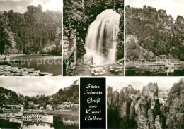 Rathen Saechsische Schweiz Amselgrund Amselfall Elbepartie Felsenbuehne - Rathen