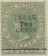 MALAISIE - PERAK  -  Straits Settlements Surimprimé « PERAK Two CENTS » Et Barre - Perak