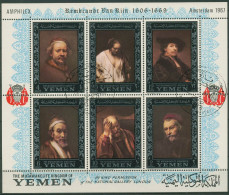 Jemen (Königreich) 1967 AMPHILEX Gemälde Rembrandt Block 37 A Gestempelt(C97825) - Yémen
