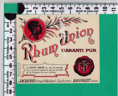 R706 ETIQUETTE RHUM UNION JACQUIOT BAGNOLET SEINE SAINT DENIS - Rhum